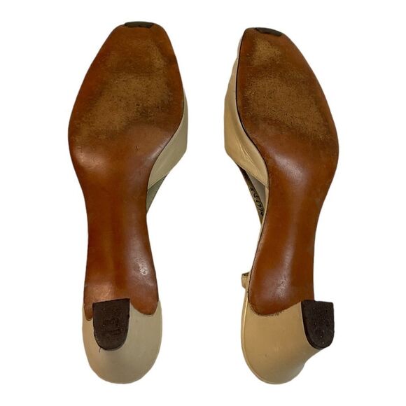 Delman Women’s Vintage Ivory slingback pumps Shoes . Size 9 - Picture 12 of 15